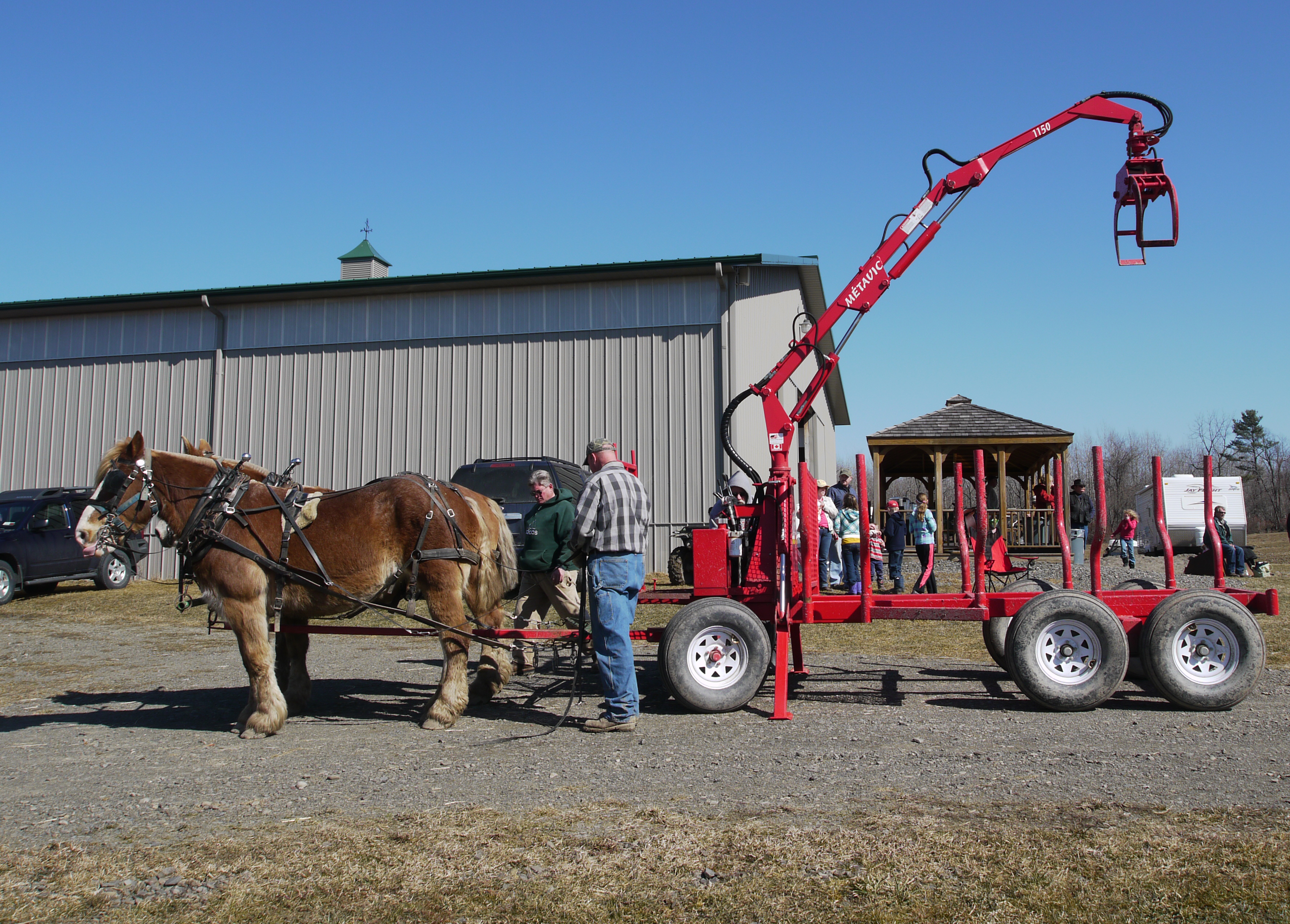 Horse Drawn Log Wagon 2 Talk Horses